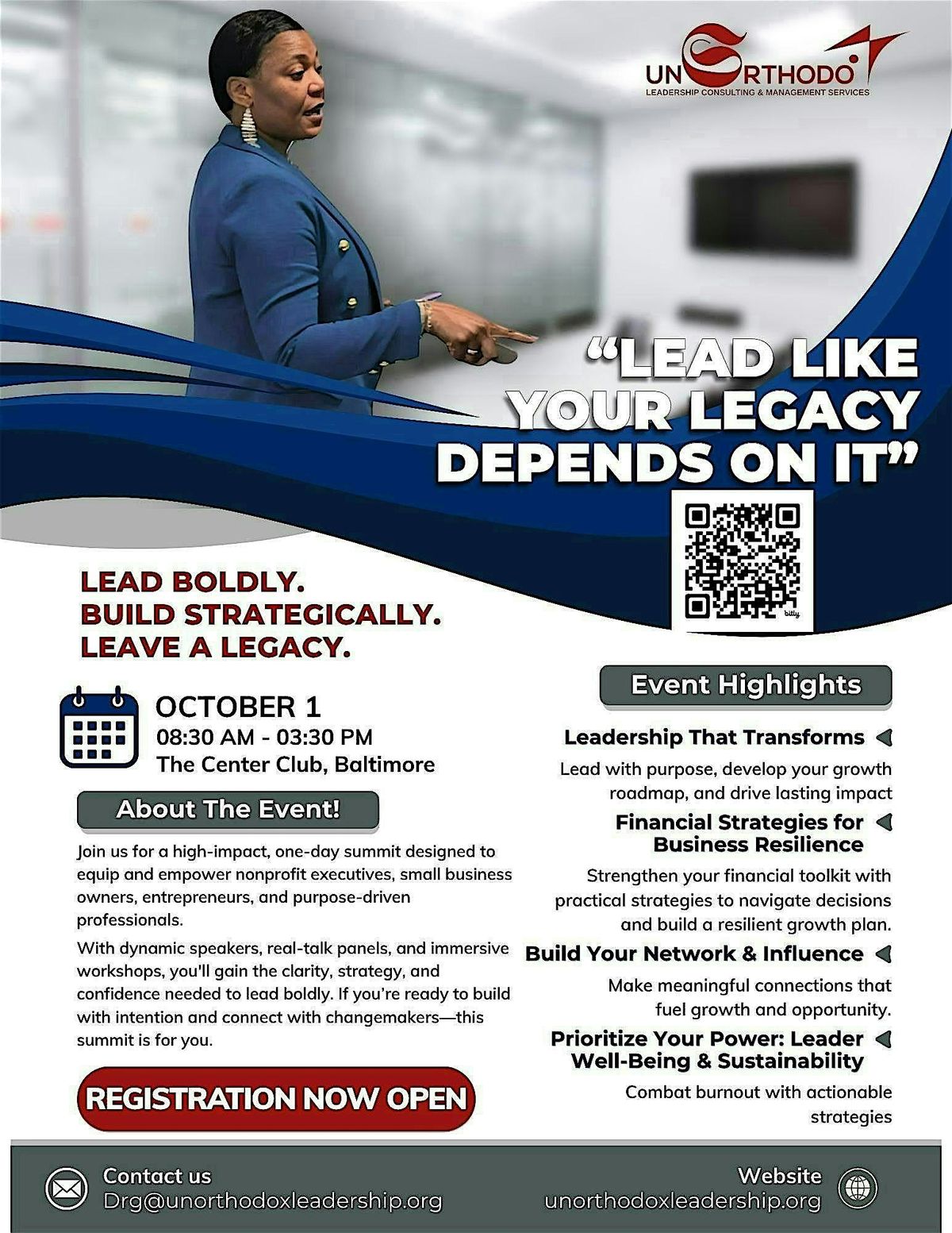 "Lead Like Your Legacy Depends On It", 1 October | Event in Baltimore | AllEvents