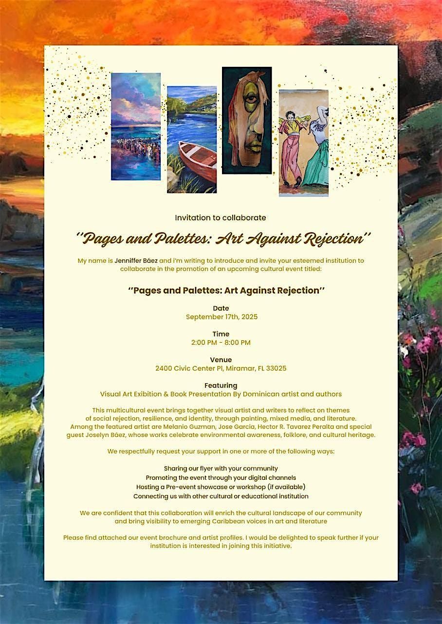 "Pages and Palettes: From Rejection to Creation  ", 17 September | Event in MIRAMAR | AllEvents