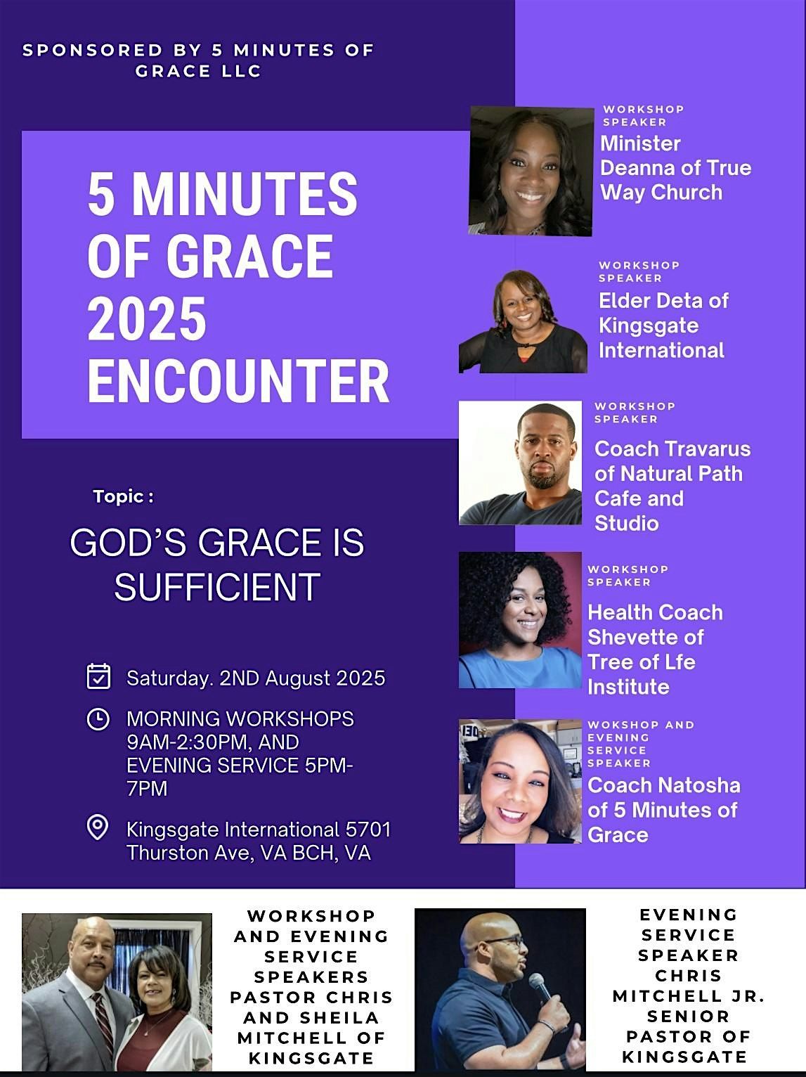 5 Minutes of Grace 2025 Encounter, 2 August | Event in Virginia Beach | AllEvents