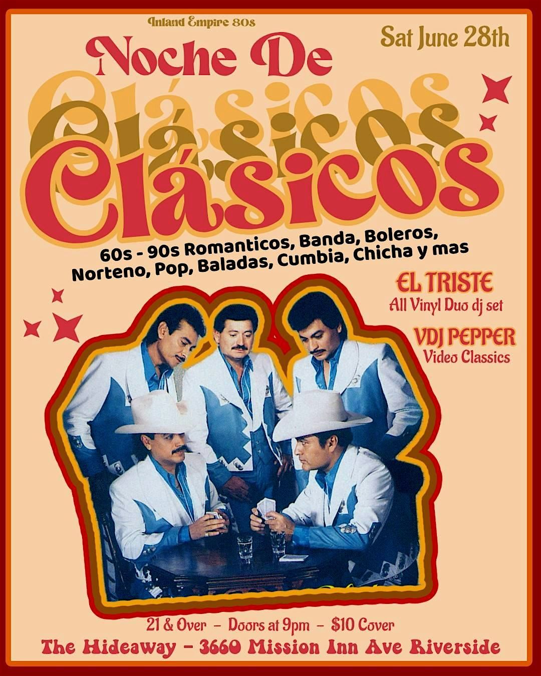 Noche de Clàsicos 60s-90s Latin music in Riverside!, 28 June | Event in Riverside | AllEvents