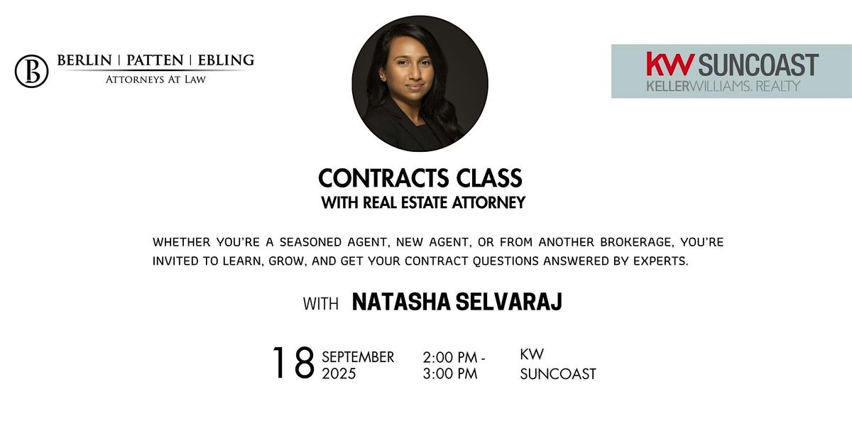 Contracts Class with  Natasha Selvaraj, 18 September | Event in Bradenton | AllEvents