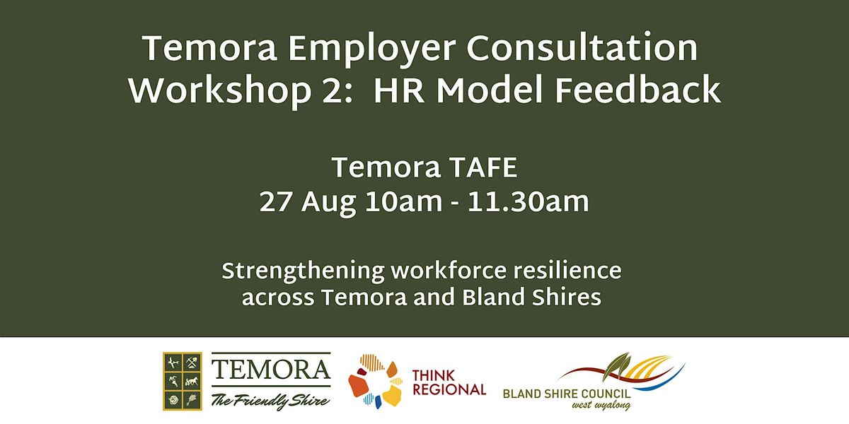 Workshop Two - Strengthening workforce resilience across Temora Shire, 27 August | Event in Temora | AllEvents