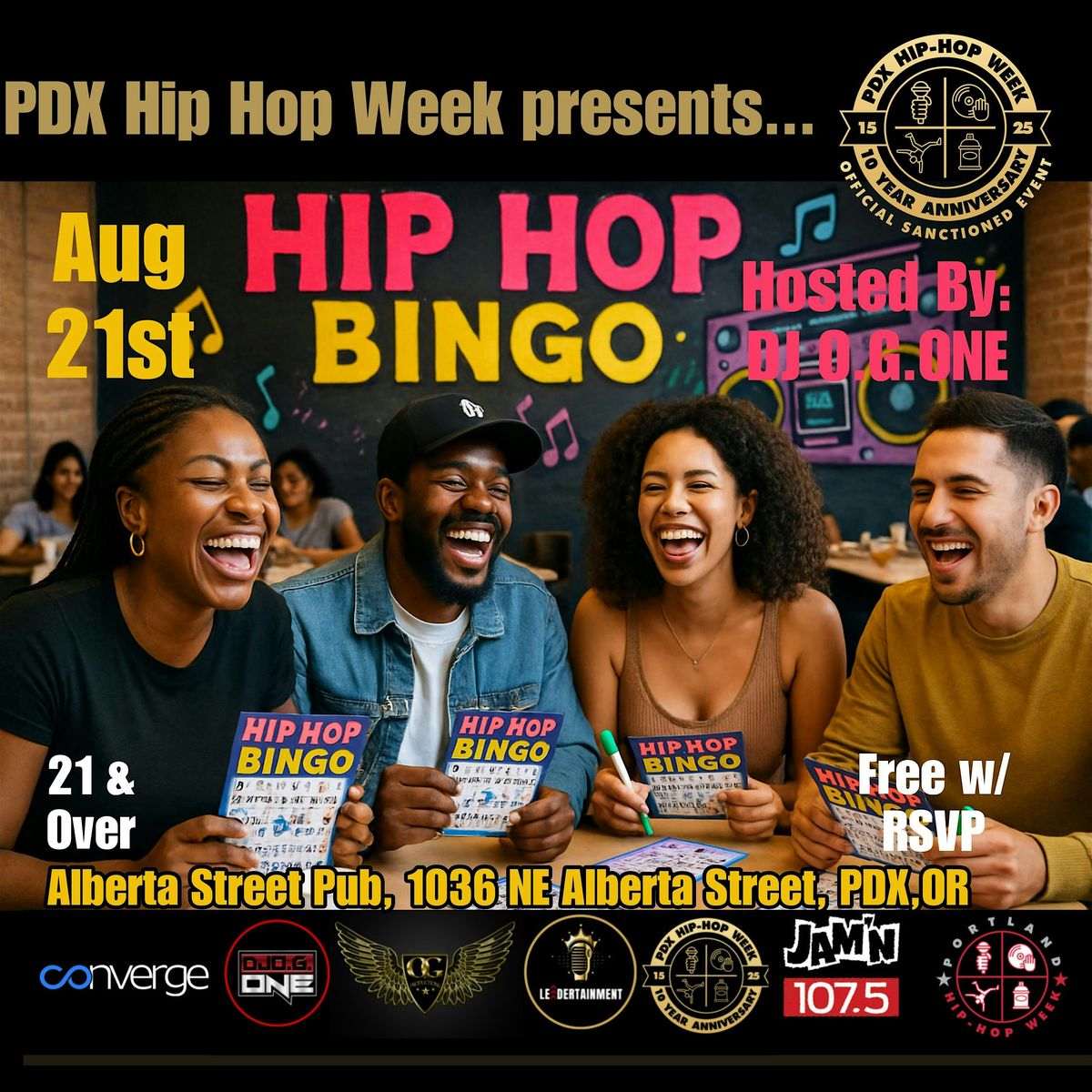 PDX HIP HOP WEEK presents... A Hip Hop Bingo! / Mixer, 21 August | Event in Portland | AllEvents