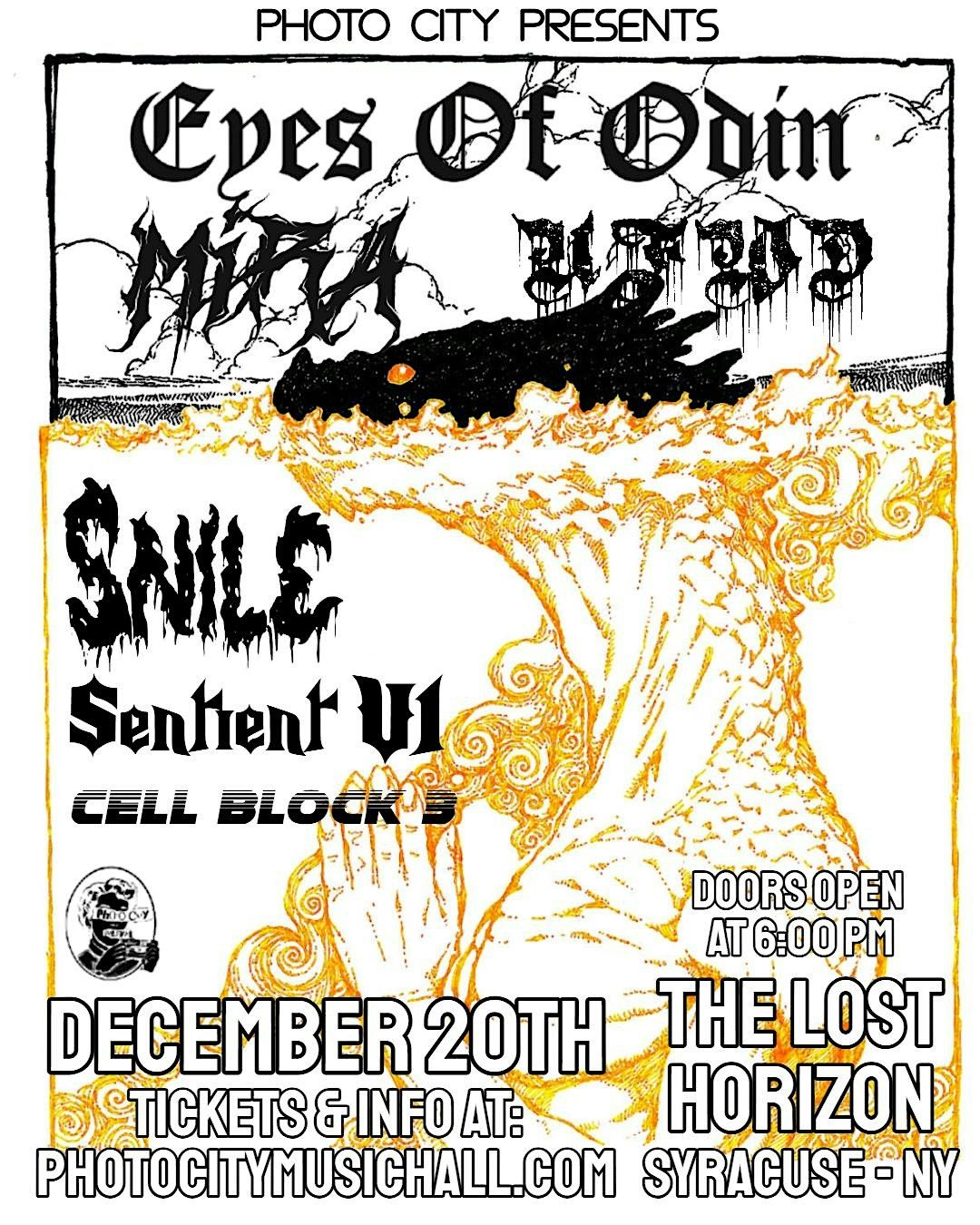 Eyes Of Odin, Mira, Snile, UFWD, Sentient VI, & Cell Block 3, 20 December | Event in Syracuse | AllEvents