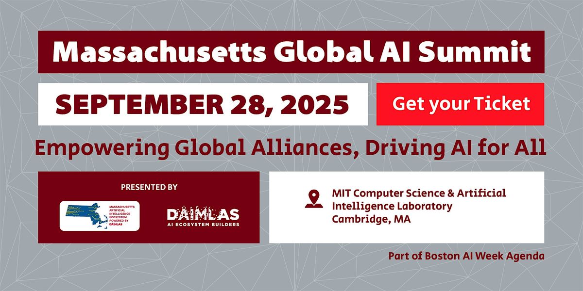 Massachusetts Global Artificial Intelligence Summit -Part of Boston AI Week, 28 September | Event in Cambridge