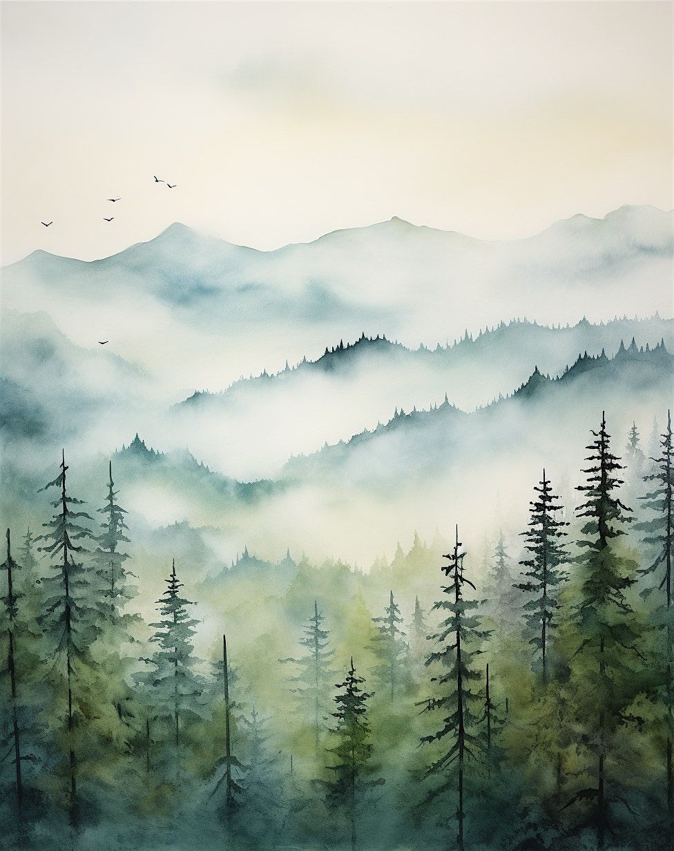 Forest in the Morning Mist in Watercolor - A Paint Along (like Paint & Sip) | Event in Tacoma | AllEvents