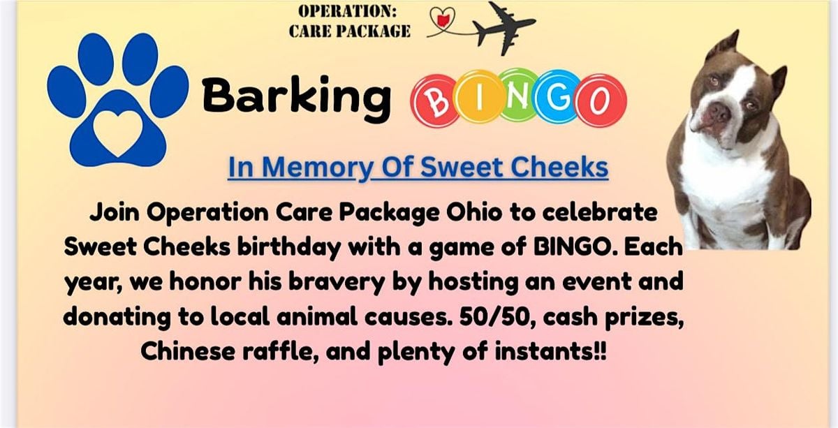 Barking Bingo! In Memory Of Sweet Cheeks, 12 July | Event in Lorain | AllEvents
