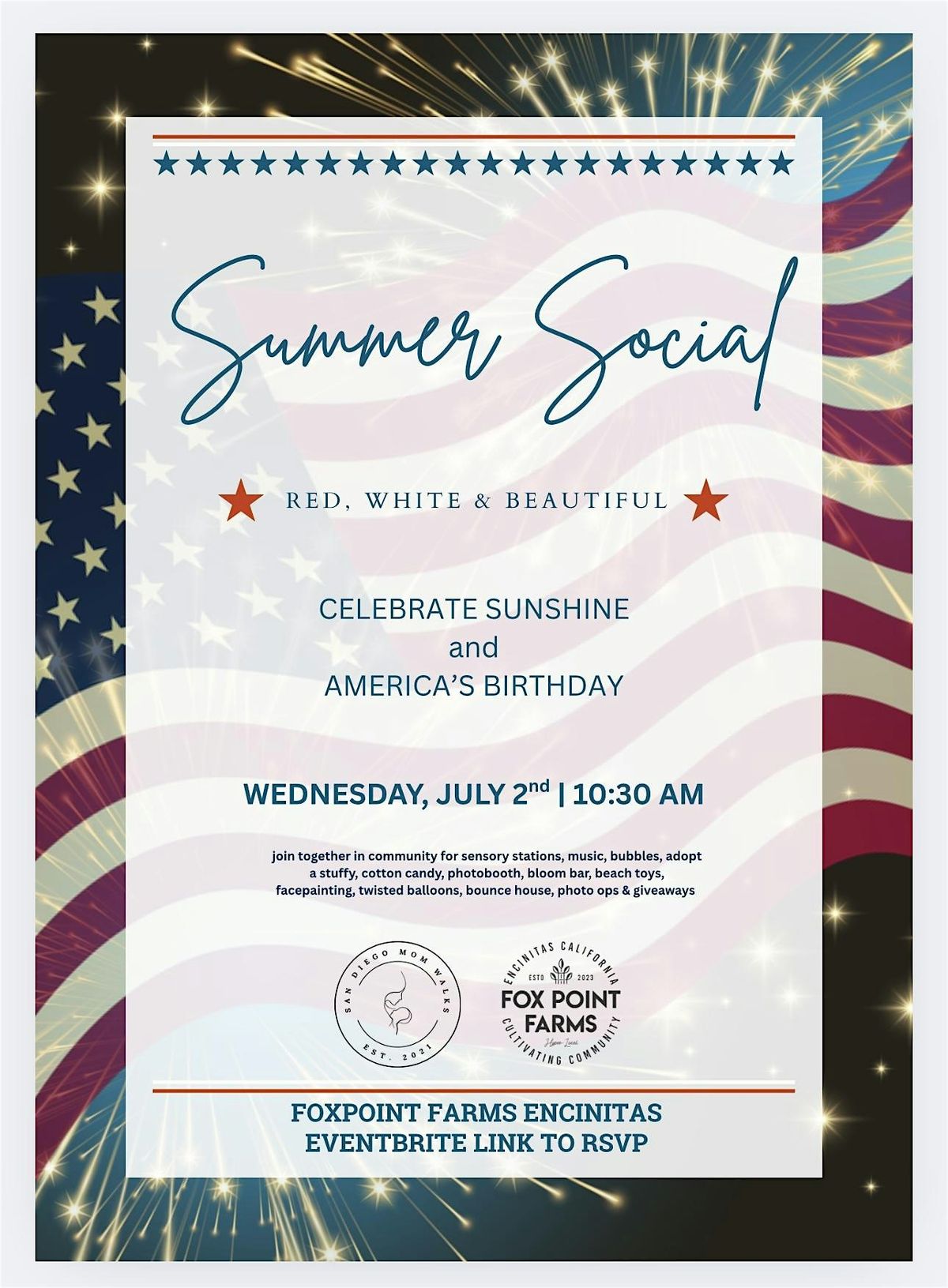 Summer Social | Red, White & Beautiful, 2 July | Event in Encinitas | AllEvents