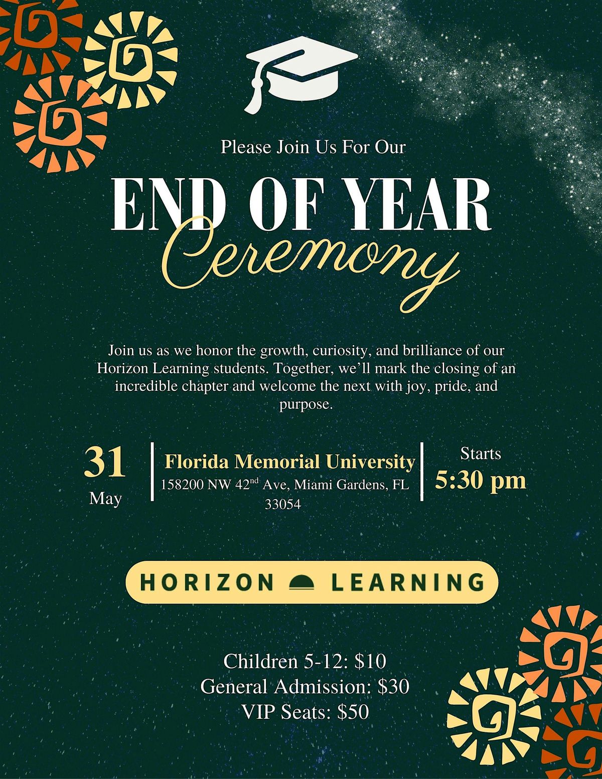 Horizon Learning End of Year Ceremony & Student Showcase 2025, 31 May | Event in Miami Gardens | AllEvents