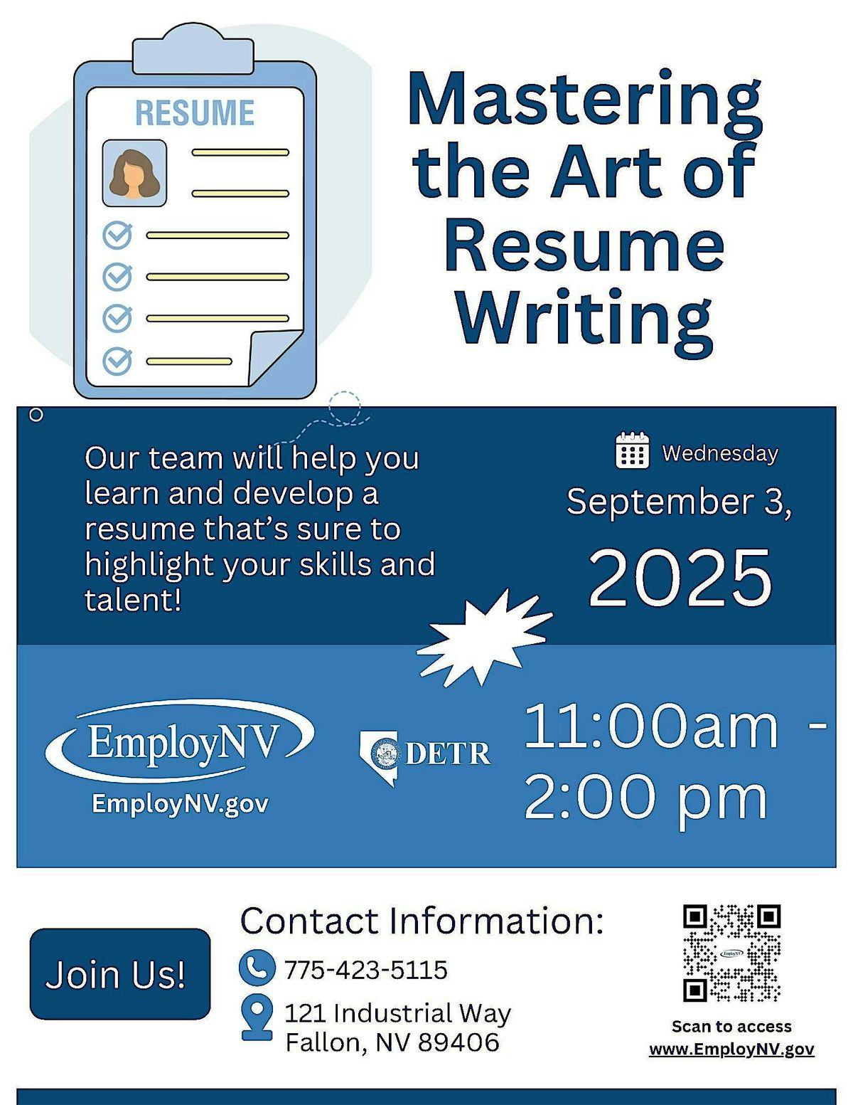 Resume Writing Workshop, 3 September | Event in Fallon | AllEvents