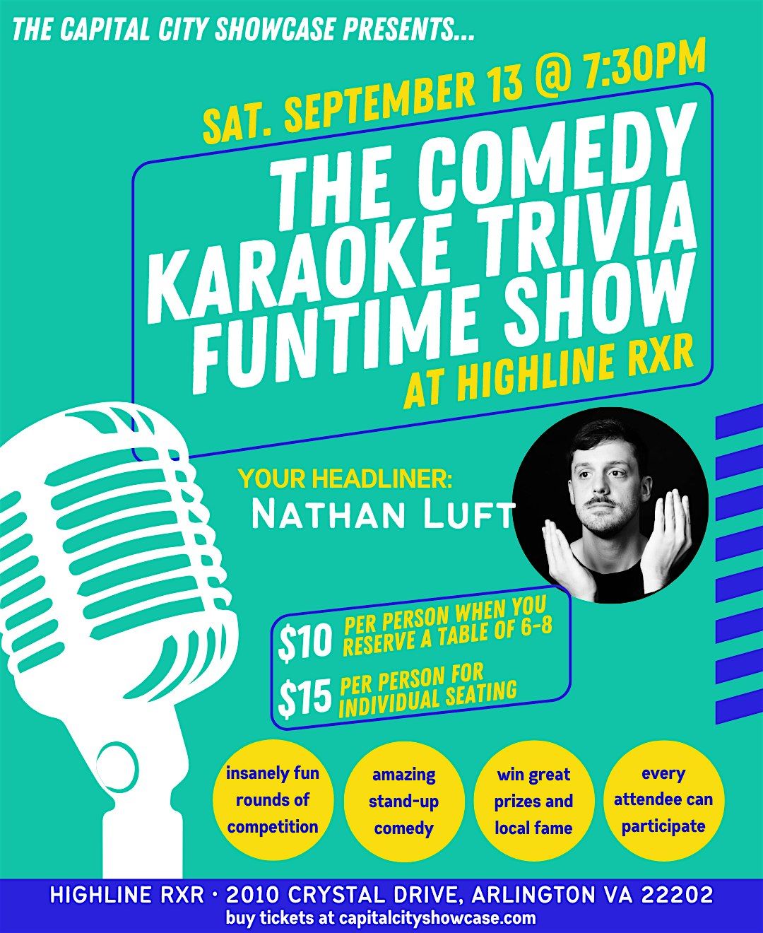 The Comedy Karaoke Trivia Funtime Show with Nathan Luft, 13 September | Event in Arlington | AllEvents