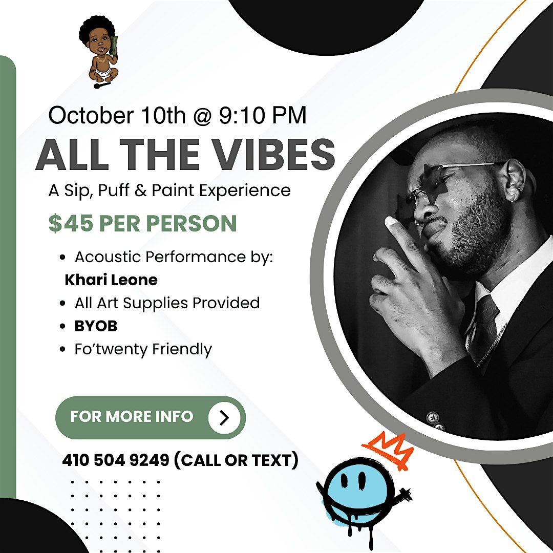 All The Vibes: Sip, Puff n Paint Experience!, 10 October | Event in Baltimore | AllEvents