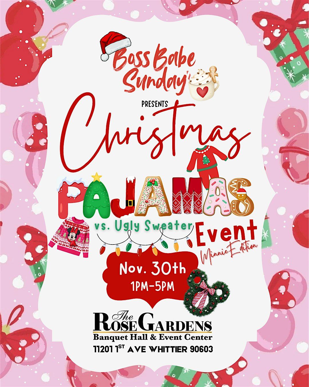 Christmas Pajamas vs. Ugly Sweater Event (Minnie Edition), 30 November | Event in Whittier | AllEvents