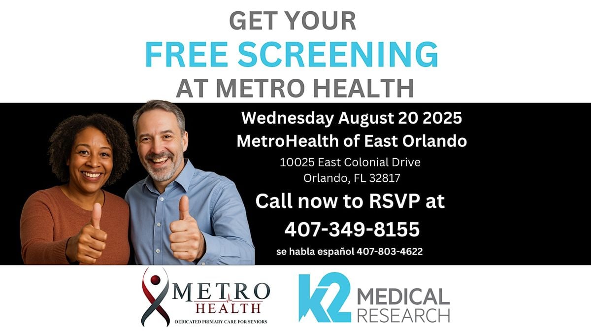 Free Liver Screenings for Seniors at Metro Health of East Orlando, 20 August | Event in Orlando | AllEvents