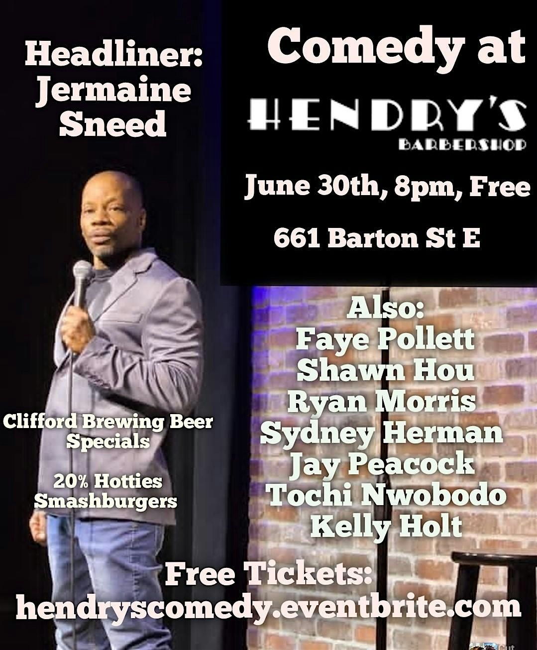 Comedy at Hendry's - Summer's here with  Jermaine Sneed, 30 June | Event in Hamilton | AllEvents