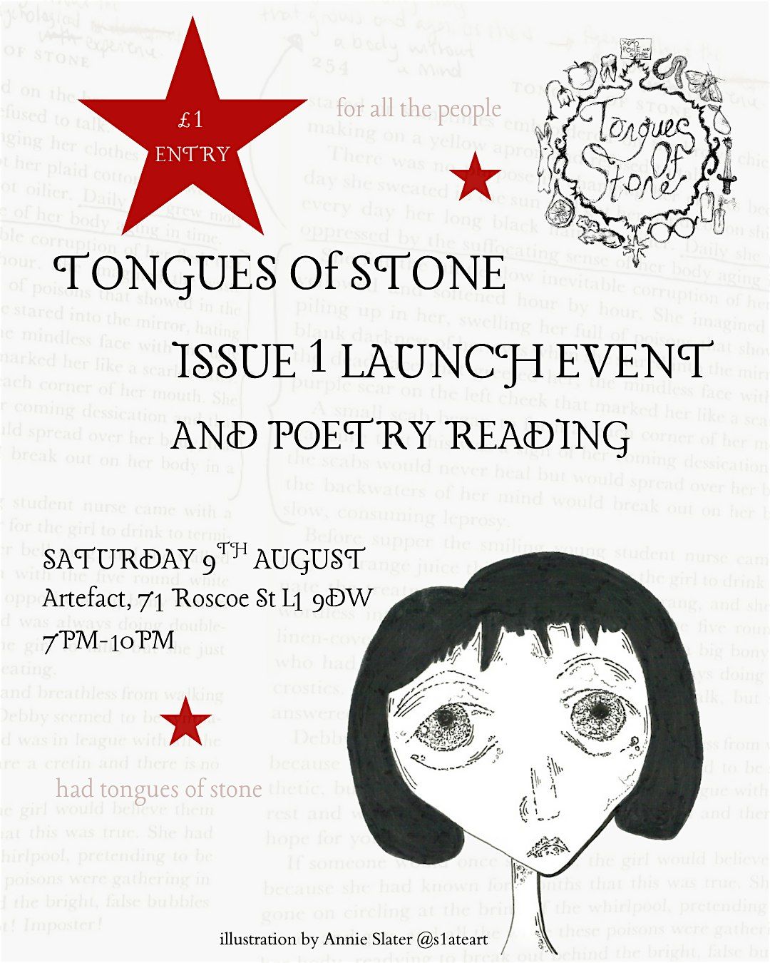 TONGUES OF STONE Issue 1 Launch and Poetry Reading, 9 August | Event in Liverpool | AllEvents