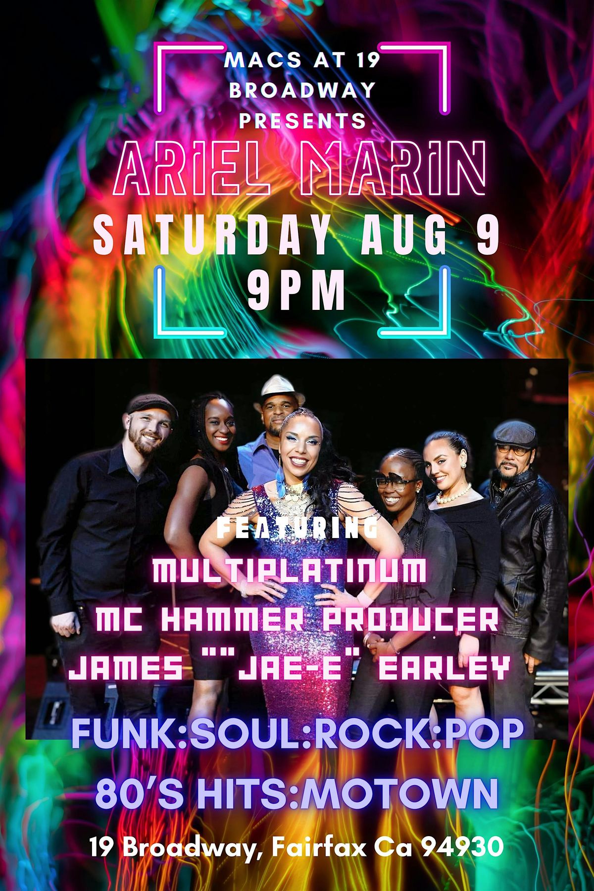 Ariel Marin Live in Fairfax – Funk, Soul & Motown Night at Mac’s, 9 August | Event in Fairfax | AllEvents