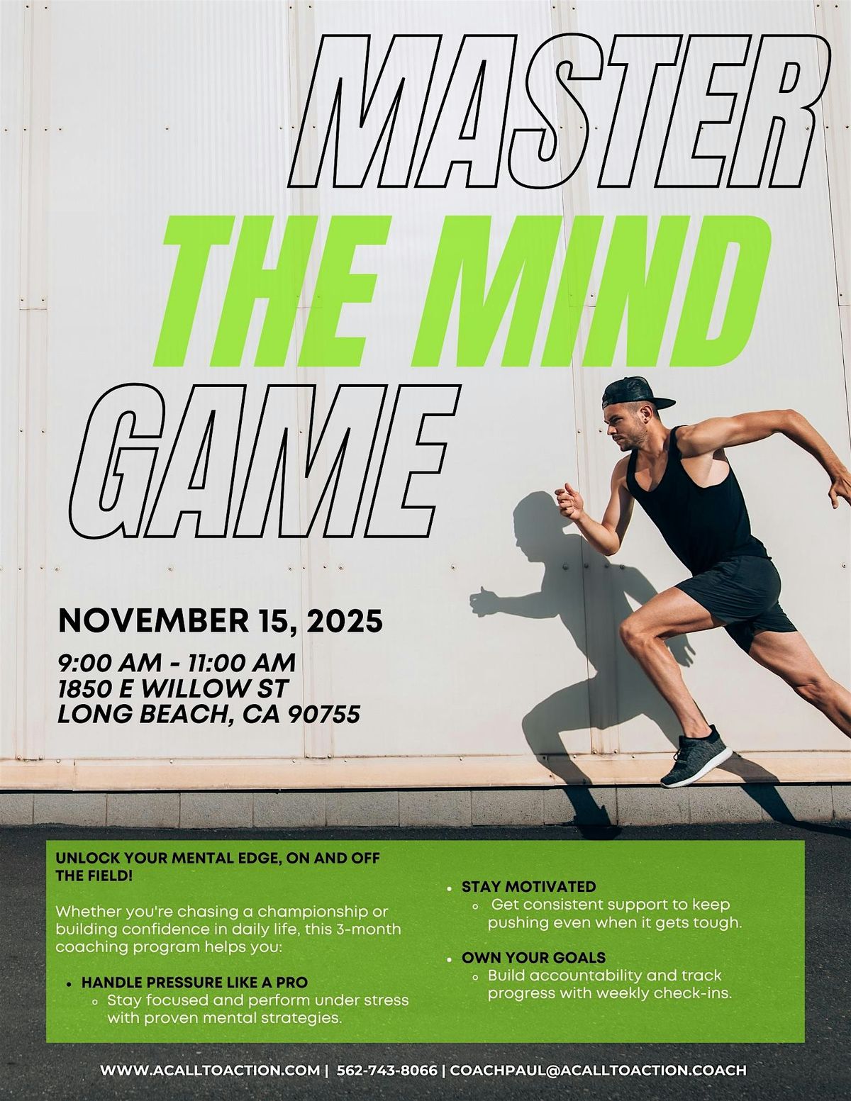 Master The Mind Game Workshop For Athletes and Parents, 15 November | Event in Signal Hill | AllEvents