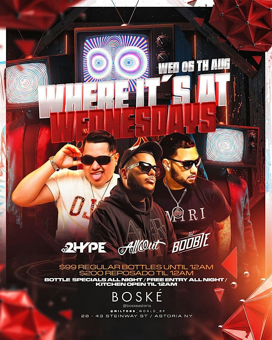 Where It’s At Wednesdays at Boske Astoria – Bottle Specials & Free Entry | Event in Queens | AllEvents