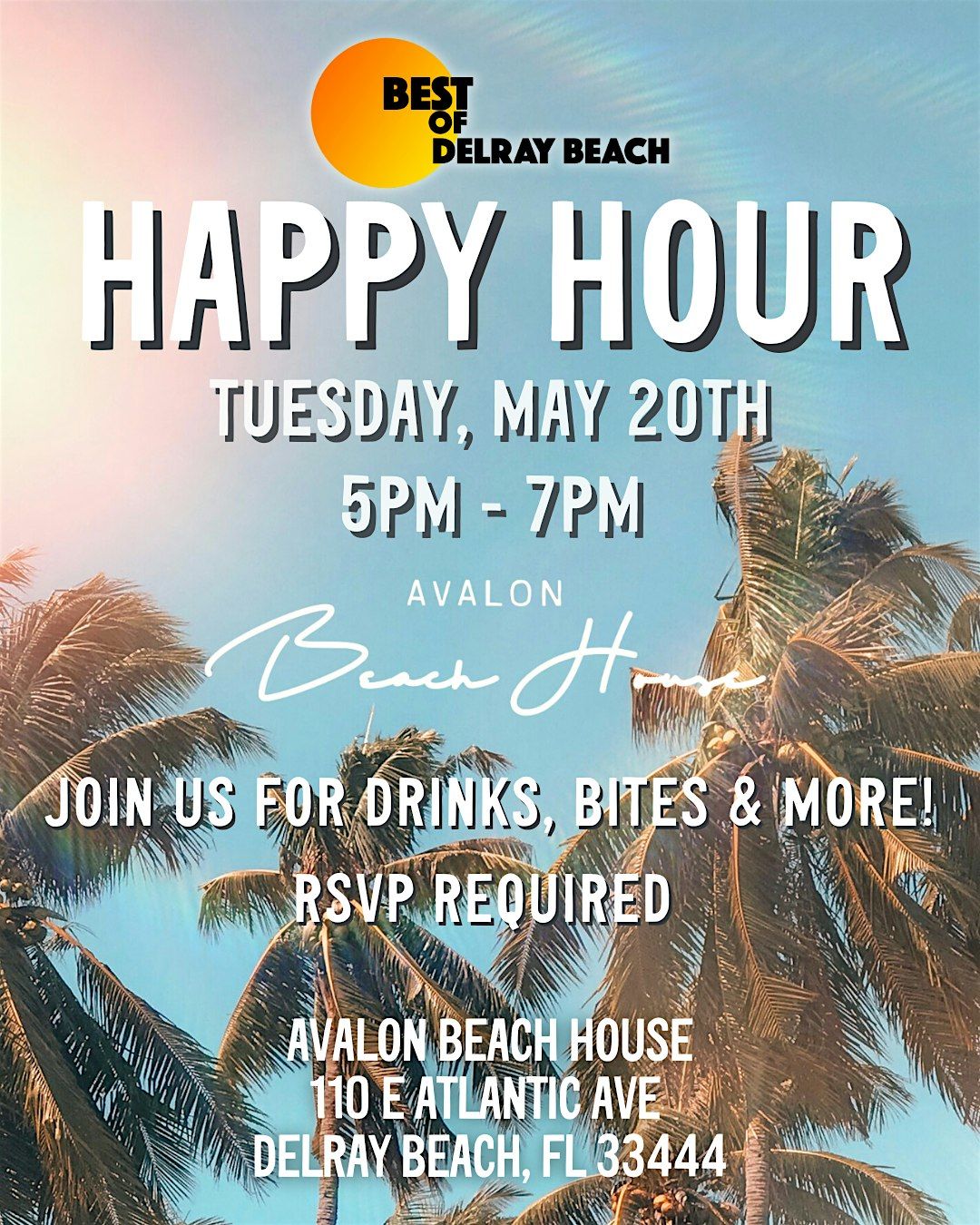Best of Delray Beach Happy Hour at Avalon Beach House, 20 May | Event in Delray Beach | AllEvents