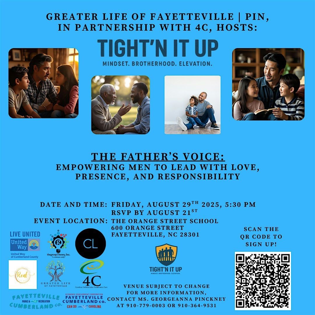 Tight'N It Up August Workshop: The Father's Voice, 29 August | Event in Fayetteville | AllEvents