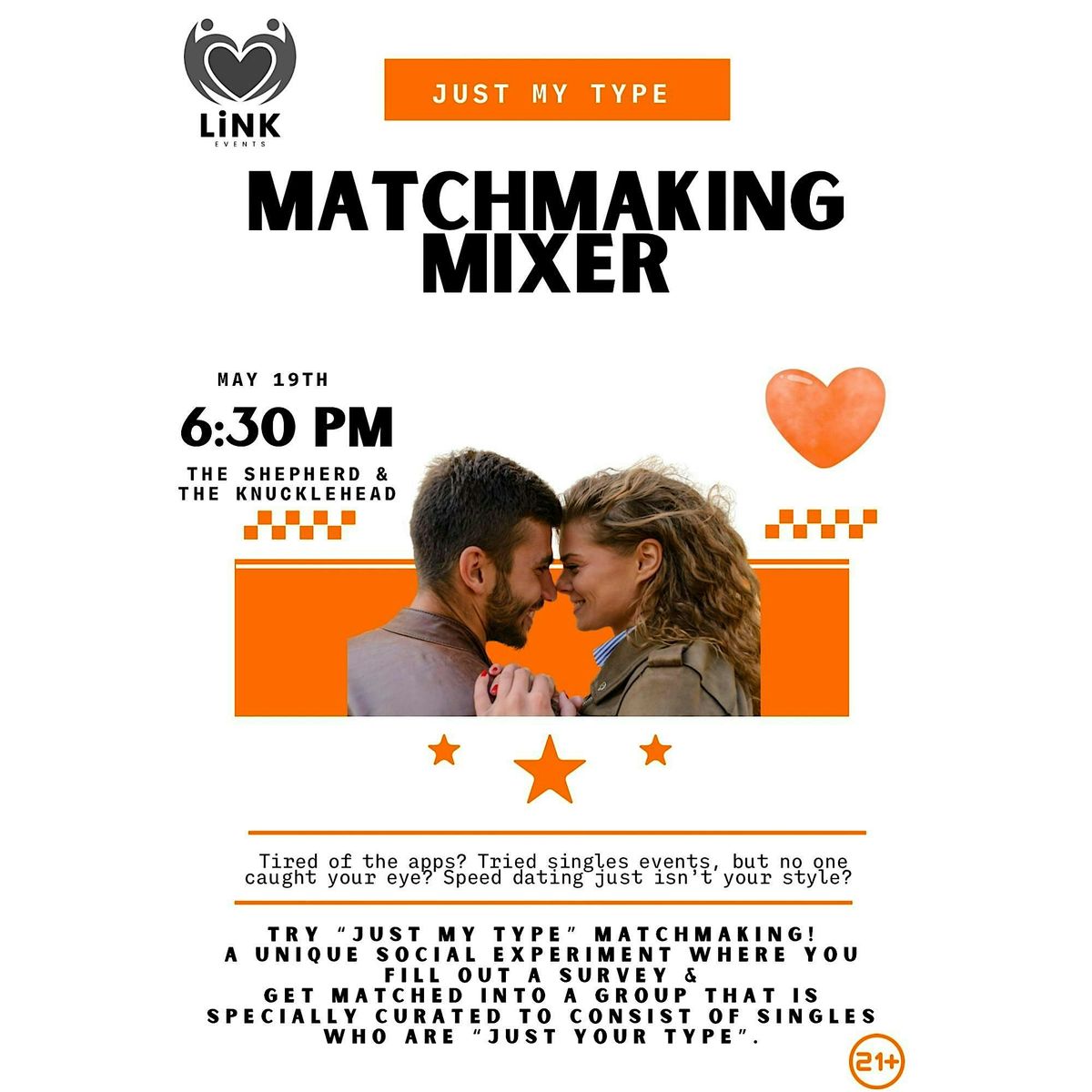 Singles Mixer - “Just Your Type” - Social Experiment, 19 May | Event in Hoboken | AllEvents