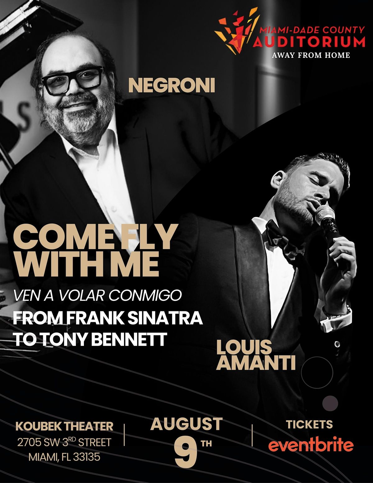 Negroni's COME FLY WITH ME "Sinatra to Bennett" & the Voice of Louis Amanti, 9 August | AllEvents