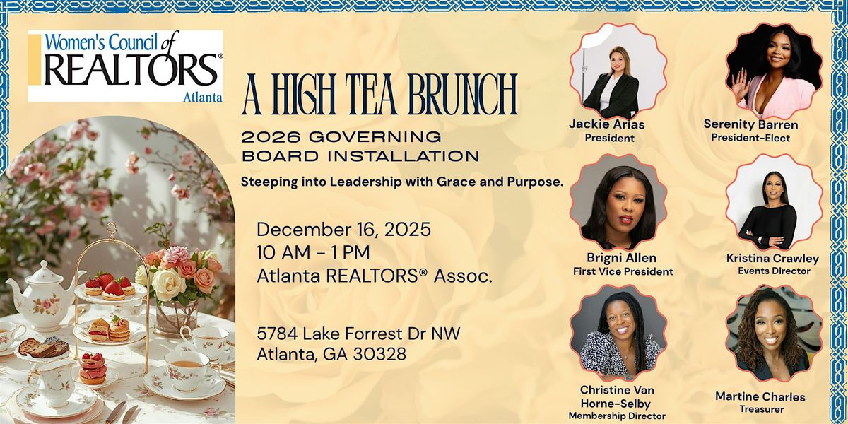 2026 Board Installation - A High Tea Brunch, 16 December | Event in Atlanta | AllEvents