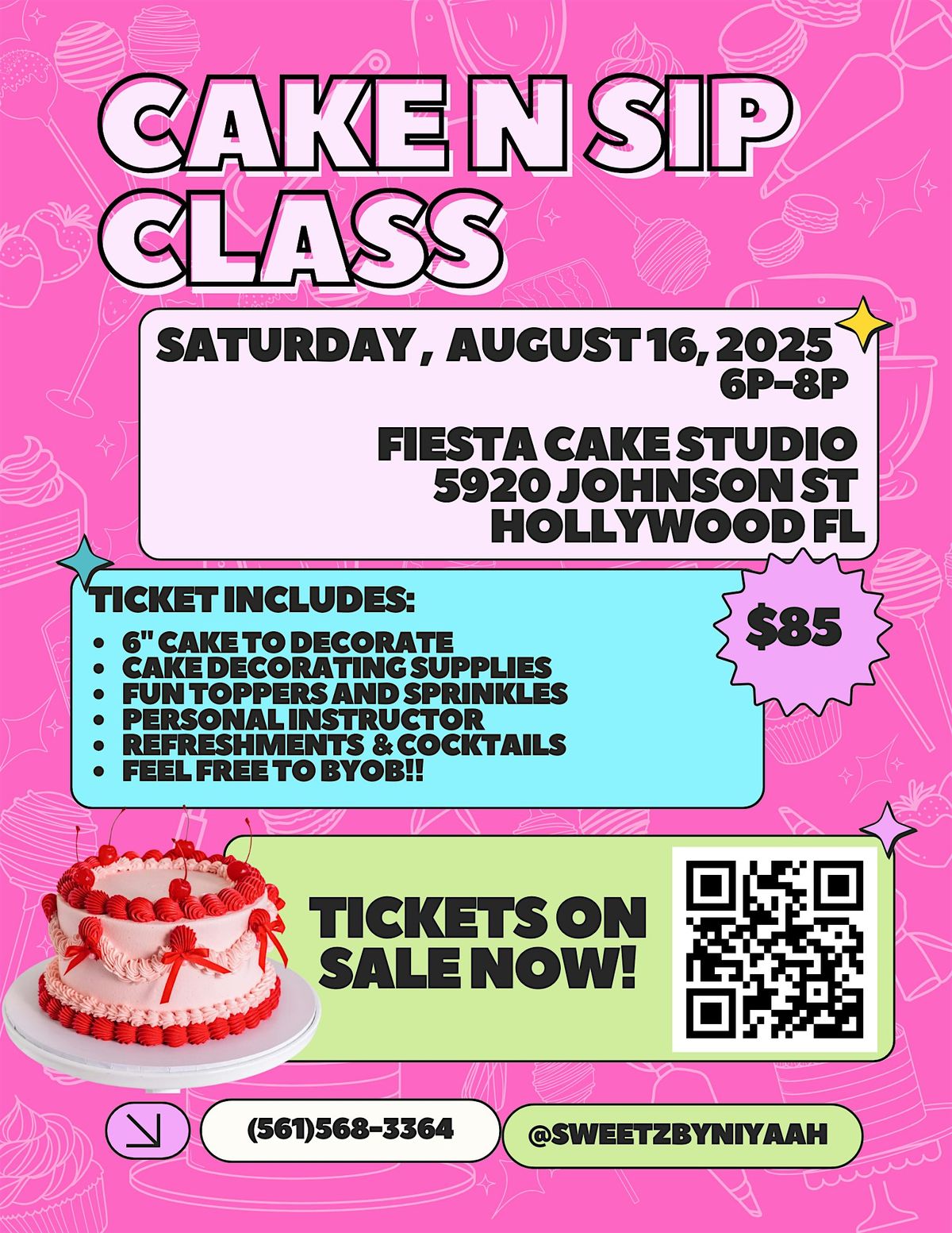 Cake N Sip – A Sweet Decorating Experience in Miami!, 16 August | Event in Hollywood | AllEvents