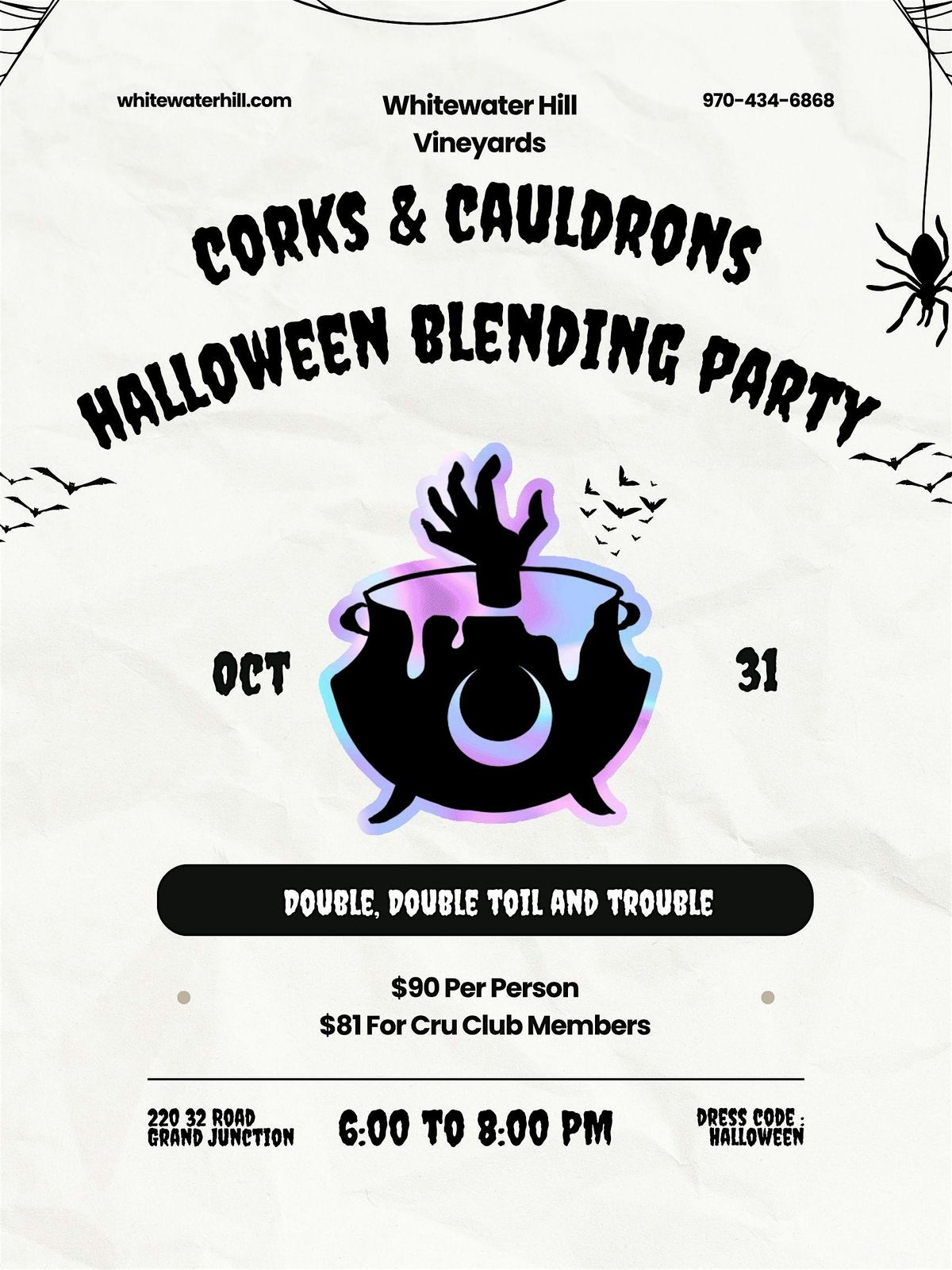 Corks & Cauldrons Halloween Blending Party, 31 October | Event in Grand Junction | AllEvents