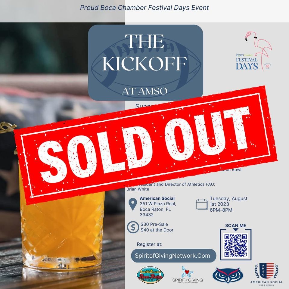 SOLD OUT The Kickoff At AMSO American Social Boca Raton Boca Raton sold-out-the-kickoff-at-amso-american-social-boca-raton-boca-raton