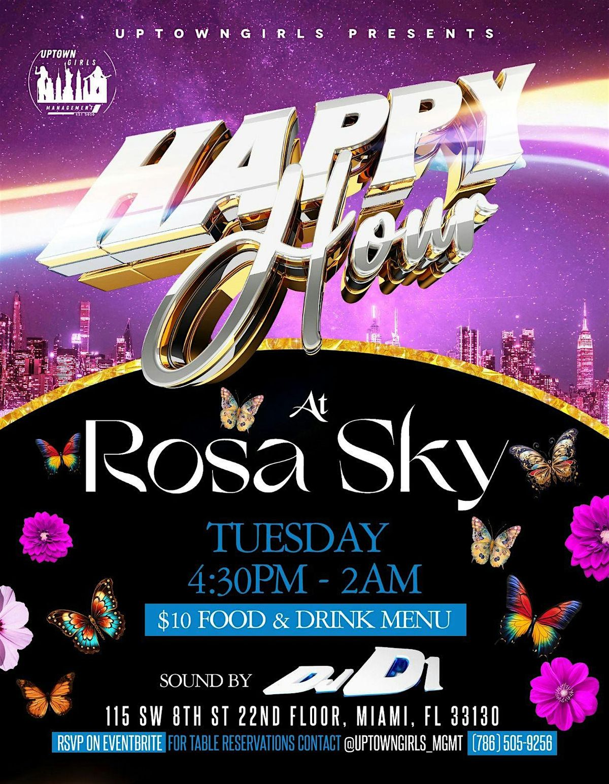Uptowngirls Presents Happy Hour Tuesdays at Rosa Sky | Event in Miami | AllEvents