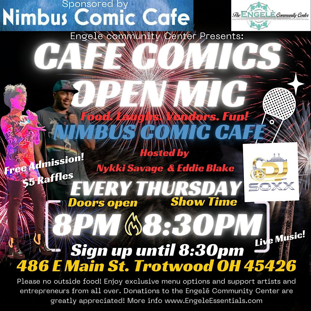 Cafe Comics Comedy and Open Mic at Nimbus Comic Cafe | Event in Trotwood | AllEvents