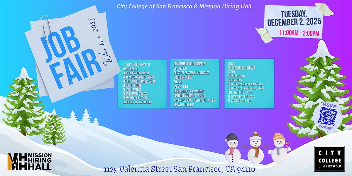 CCSF x MHH Winter Job Fair 2025, 2 December | Event in San Francisco | AllEvents