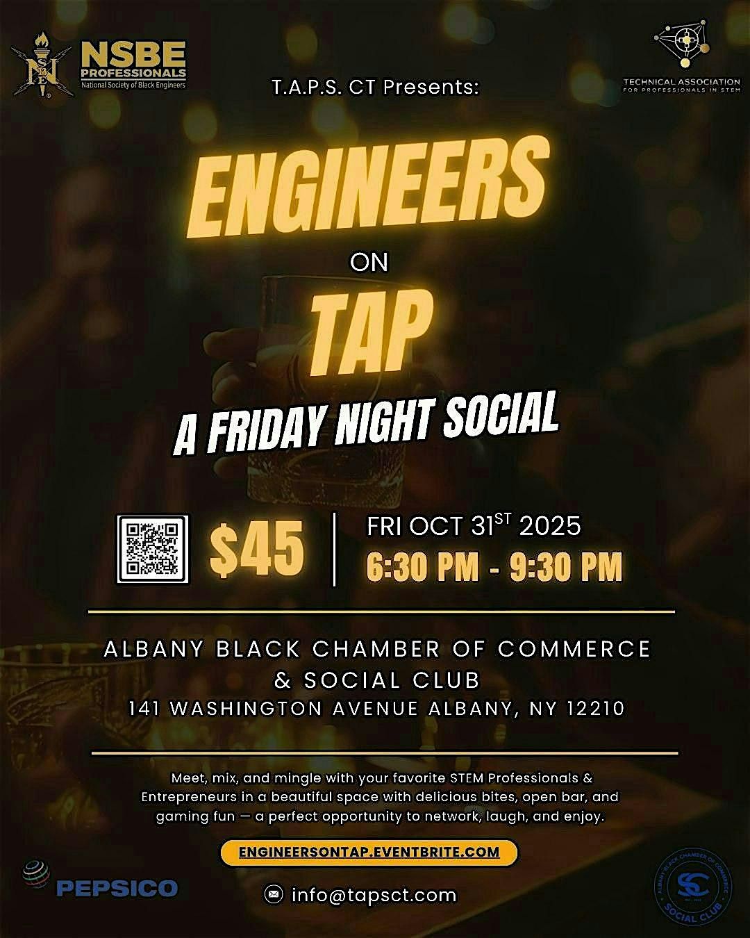 Engineers on TAP : A Friday Night Social, 31 October | Event in Albany | AllEvents