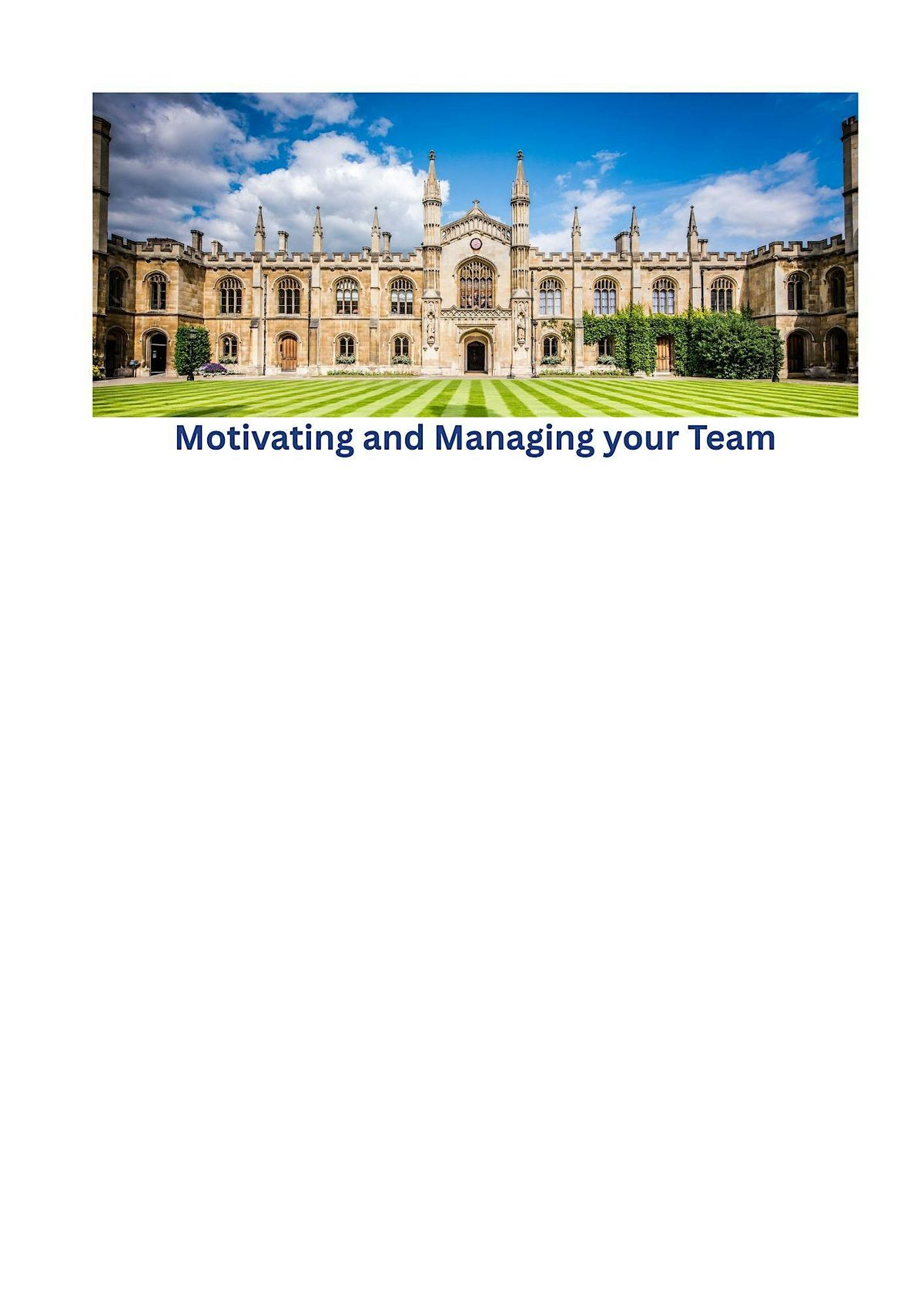 Motivating and Managing your Team, 18 March | Event in Cambridge | AllEvents