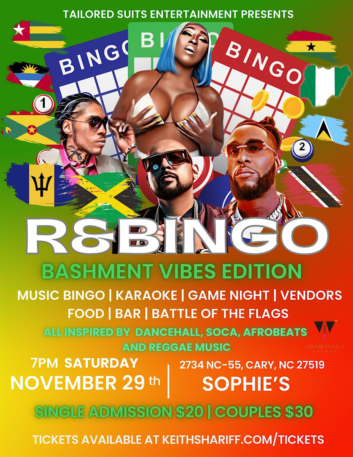 R&Bingo Bashment Vibes Edition, 29 November | Event in Cary | AllEvents
