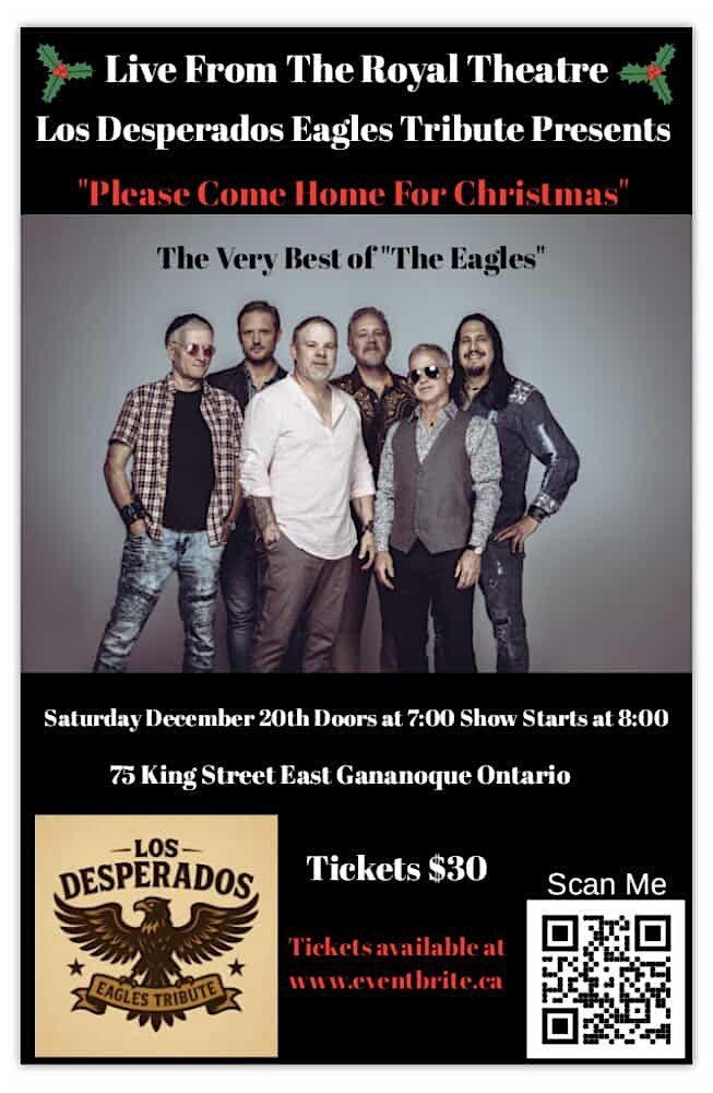 LOS DESPERADOS "EAGLES TRIBUTE" RETURNS TO GANANOQUE, 20 December | Event in Gananoque | AllEvents