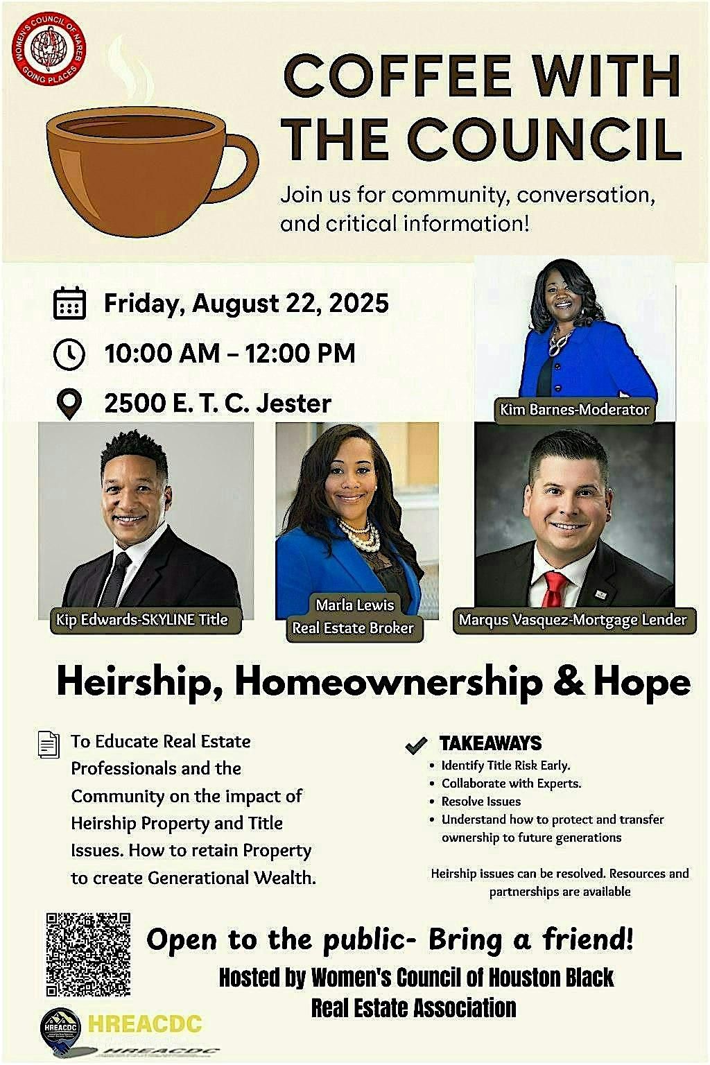 COFFEE WITH THE COUNCIL, 22 August | Event in Houston | AllEvents