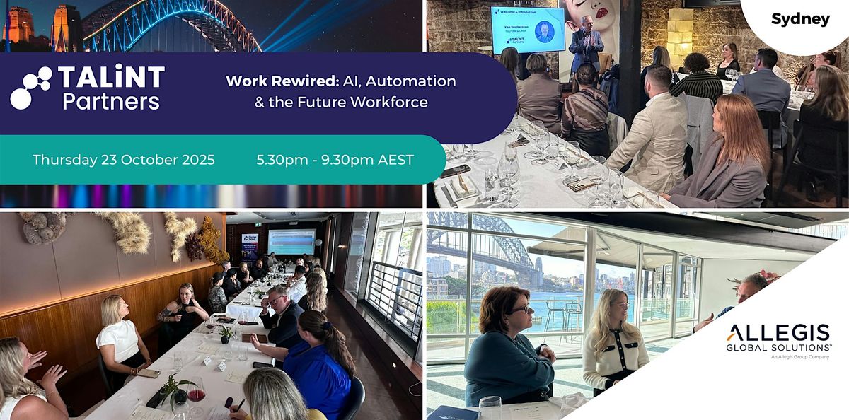 Work Rewired: AI, Automation & the Future Workforce, 23 October | Event in Sydney | AllEvents