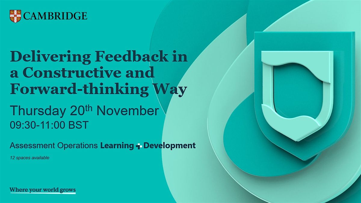 Delivering feedback in a constructive and forward-thinking way, 20 November | Event in Cambridge | AllEvents