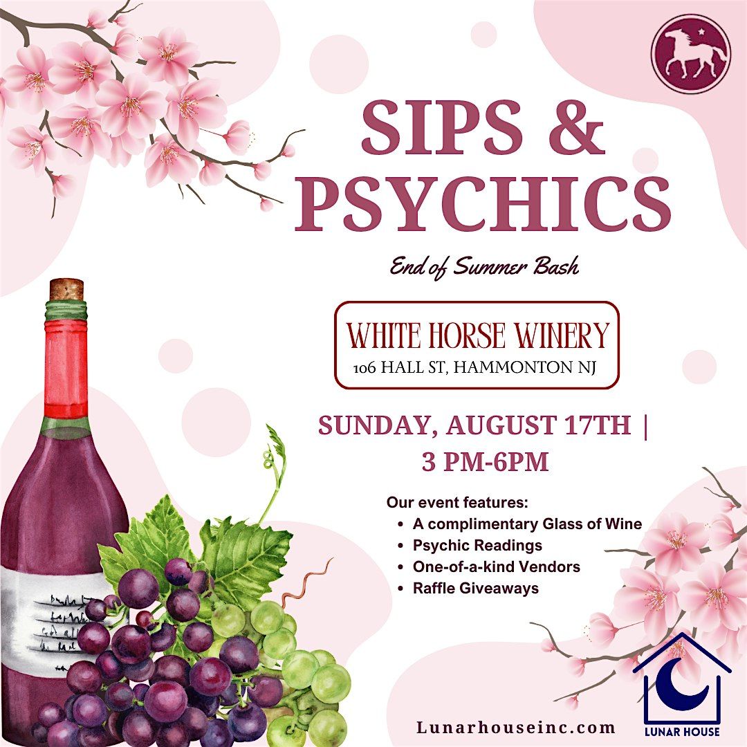Sips & Psychics  at White Horse Winery, Hammonton NJ | Event in Hammonton | AllEvents