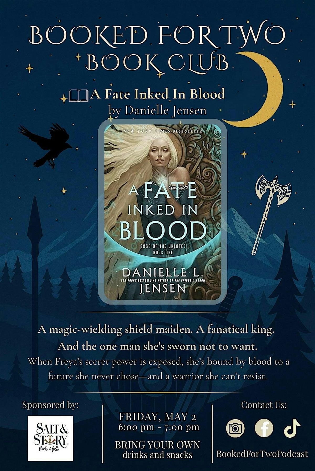 Booked For Two Book Club - A Fate Inked in Blood, 2 May | Event in Niceville | AllEvents