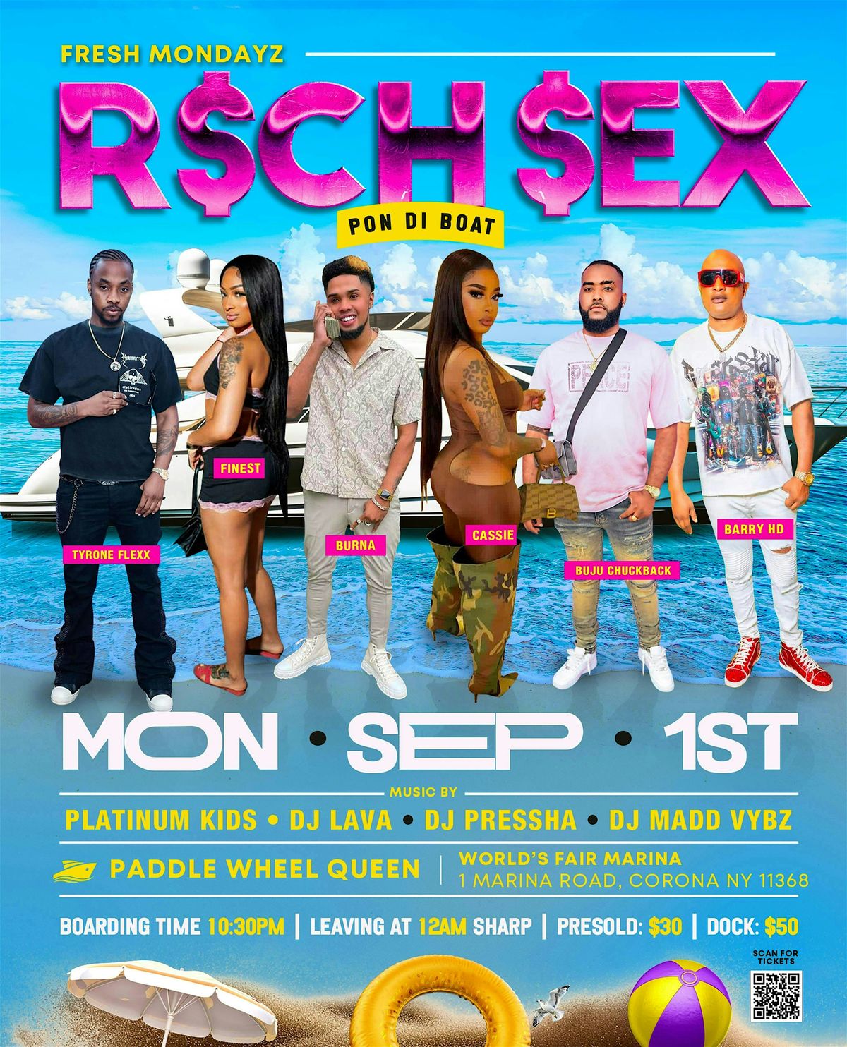 RICH $EX (PON DI BOAT), 1 September | Event in Queens | AllEvents