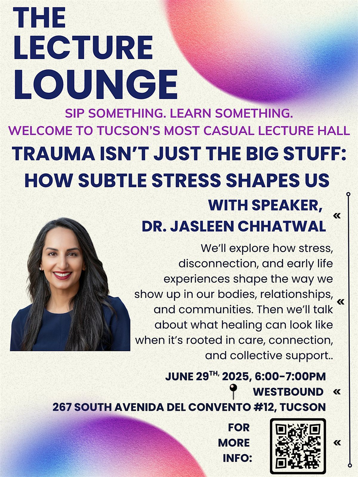 June Lecture Lounge: Trauma Isn't Just the Big Stuff, 29 June | Event in Tucson | AllEvents