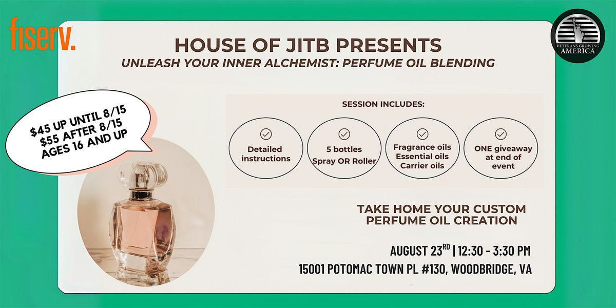 Perfume Oil Blending Workshop by House of JITB, 23 August | Event in Woodbridge | AllEvents