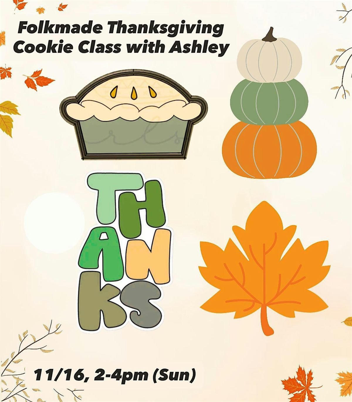 Folkmade Thanksgiving Cookie Class with Ashley, 16 November | Event in Chicago | AllEvents