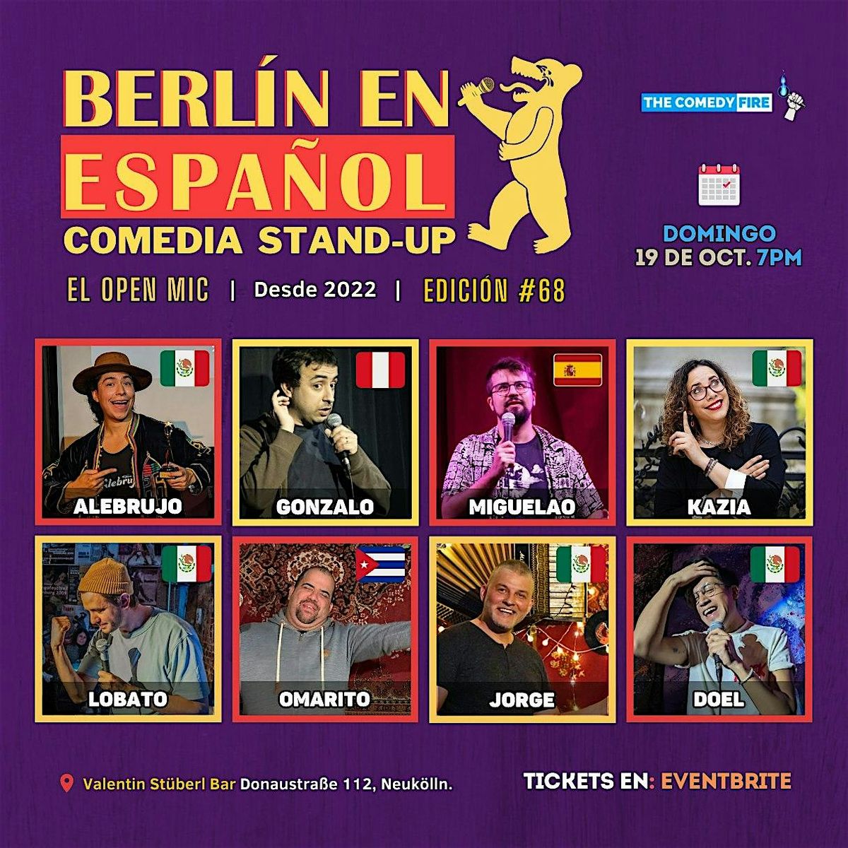 Berlín en Español Comedia Stand-up  EL OPEN MIC #68  - Desde 2022, 19 October | Event in Berlin | AllEvents