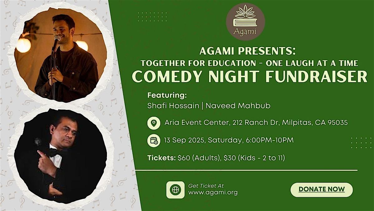 Agami Presents: Comedy Night Fundraiser, 13 September | Event in Milpitas | AllEvents