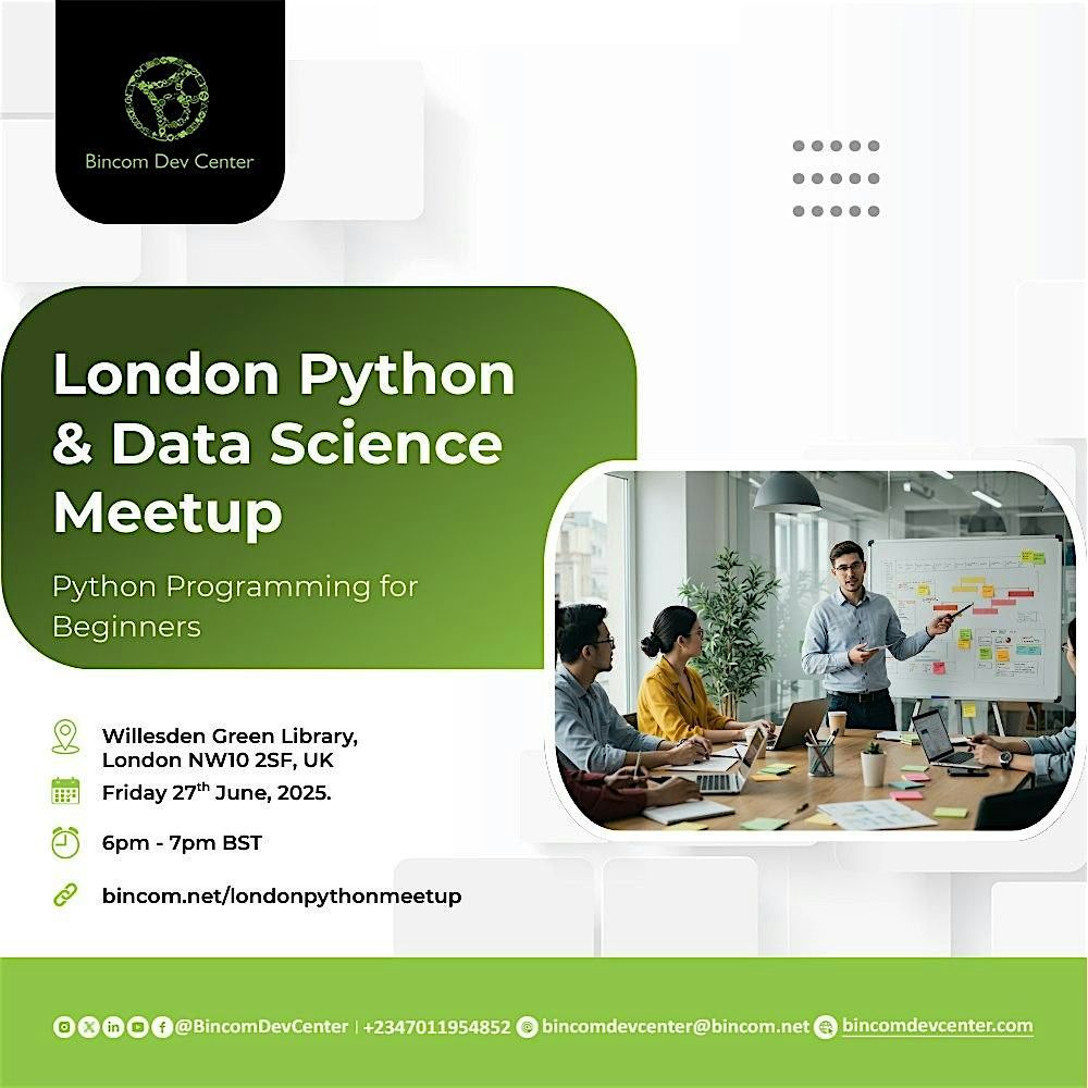 London Python/Data Science Meetup: Python Programming for Beginners, 27 June | AllEvents
